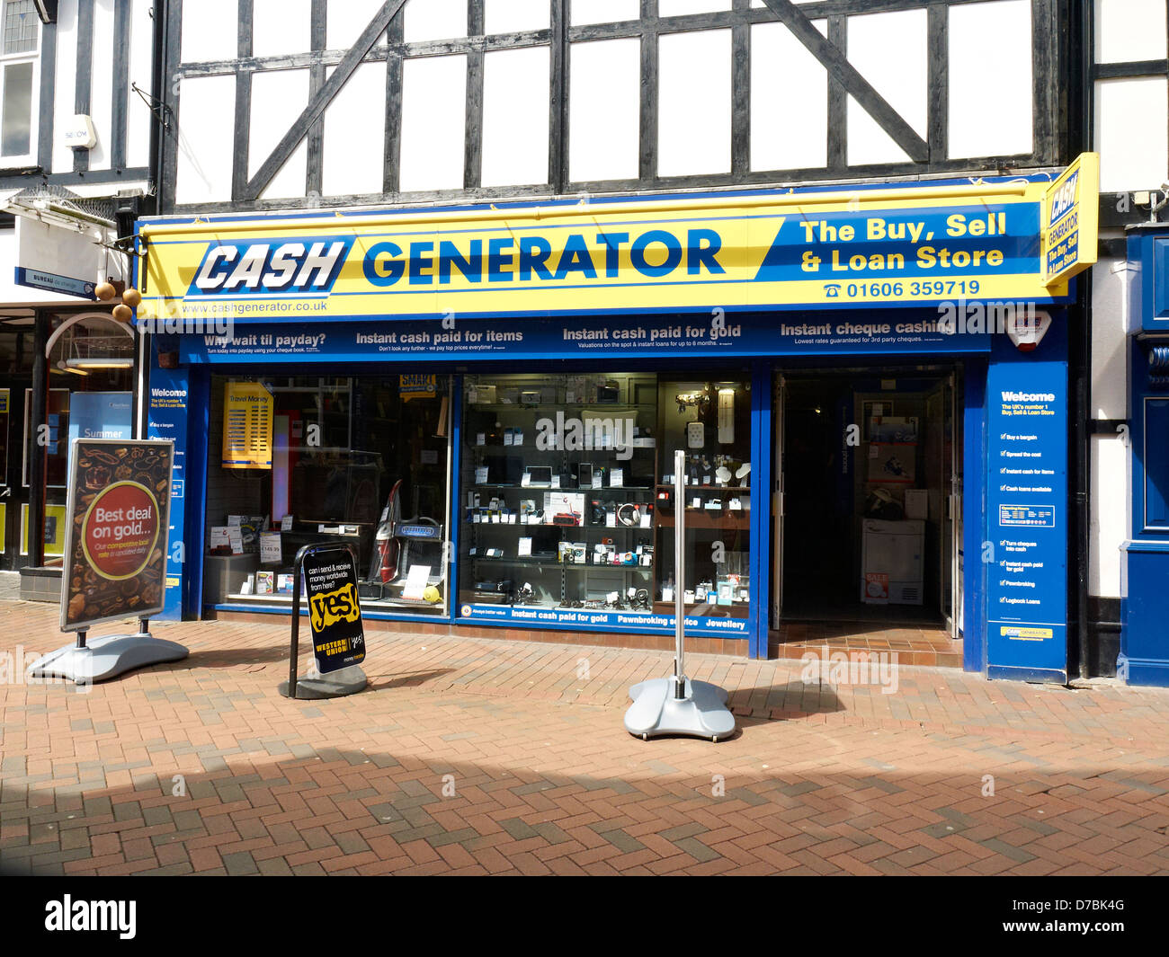 Cash generator shop in Northwich Cheshire UK Stock Photo