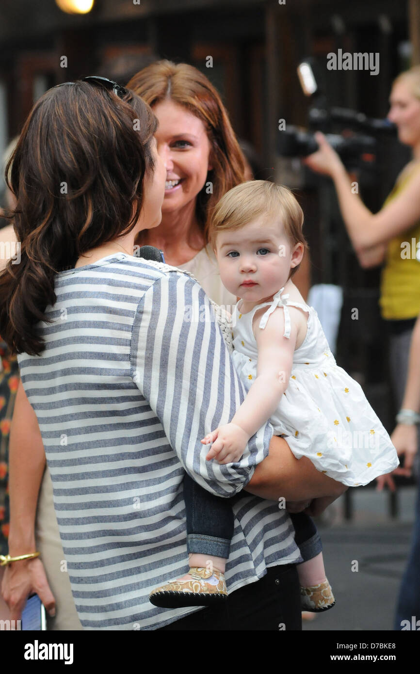 Tiffani Thiessen and daughter Harper Smith Baby Buggy Bedtime Bash held