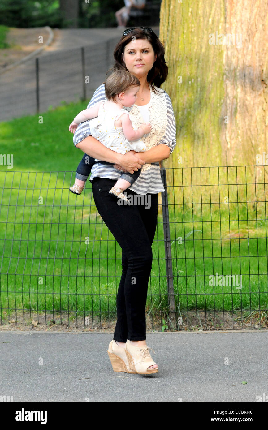 Tiffani Thiessen and daughter Harper Smith Baby Buggy Bedtime Bash held