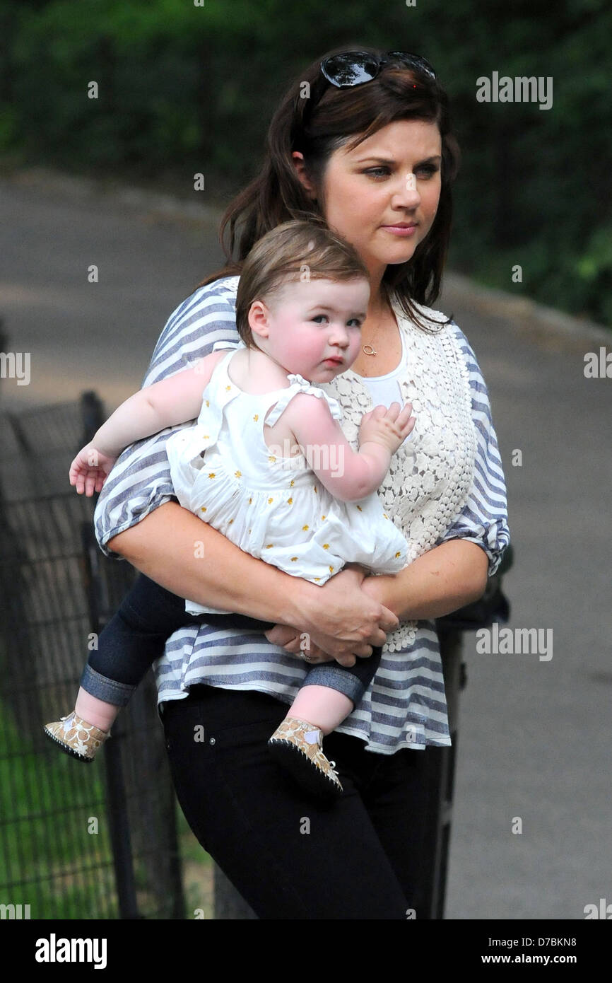 Tiffani Thiessen and daughter Harper Smith Baby Buggy Bedtime Bash held