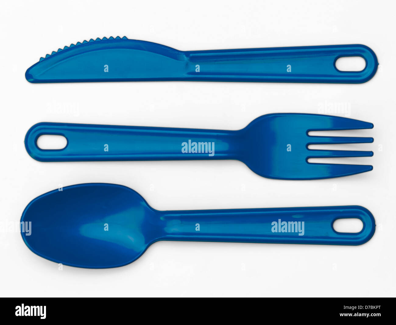 Plastic Cutlery 02 - Blue Stock Photo