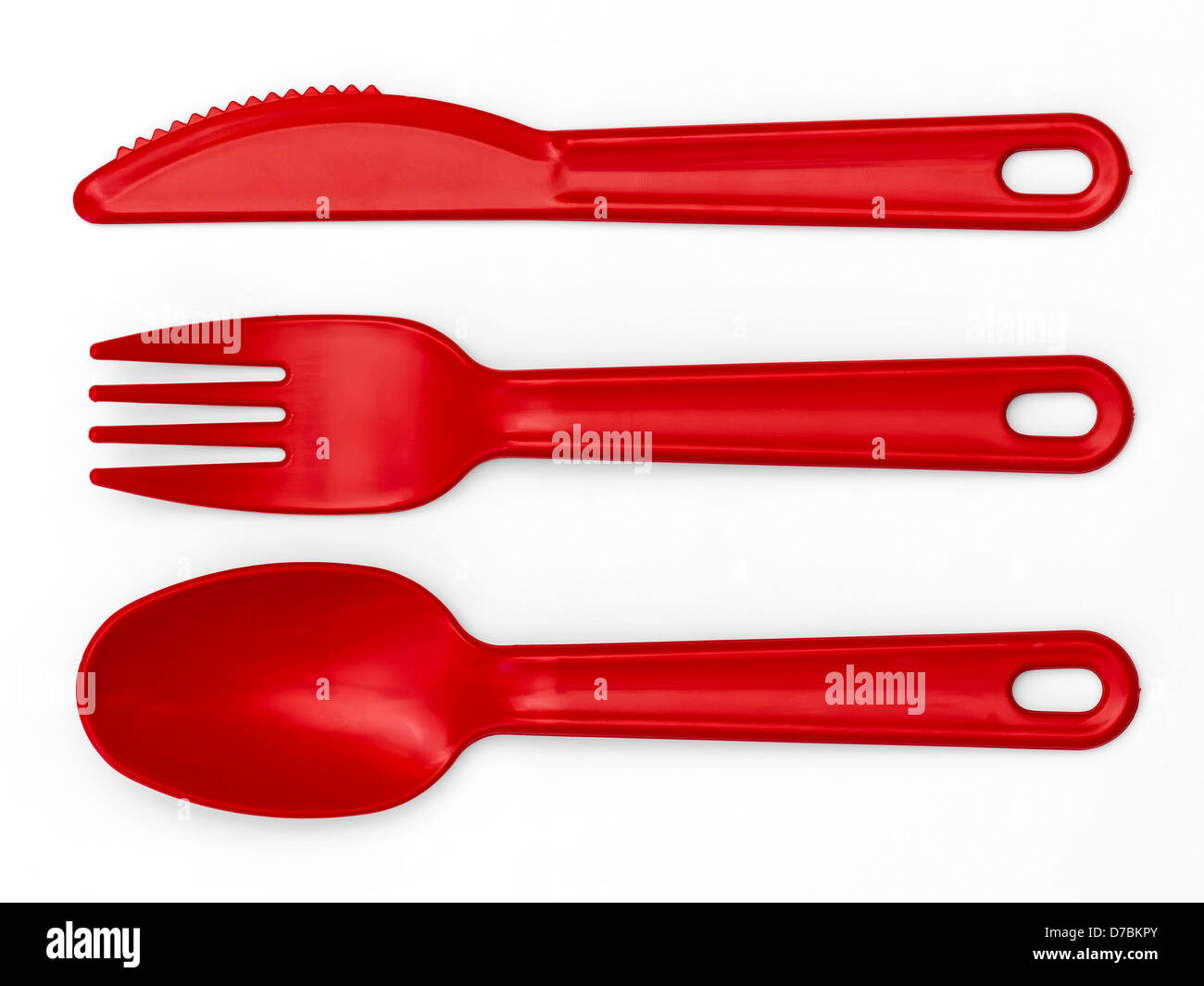 Plastic Cutlery 01 - Red Stock Photo