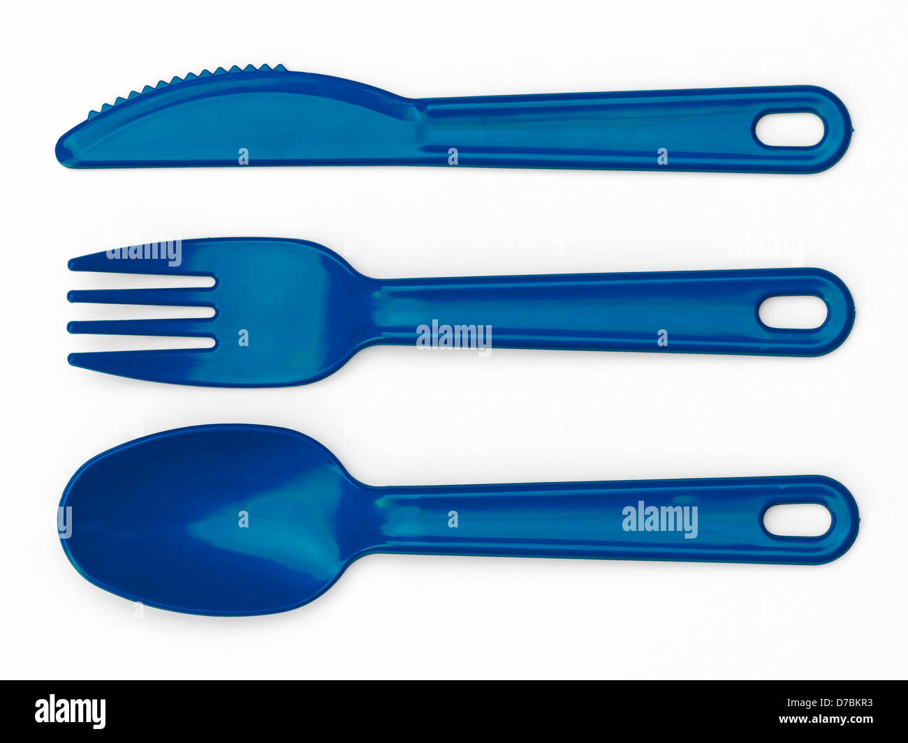Plastic Cutlery 01 - Blue Stock Photo