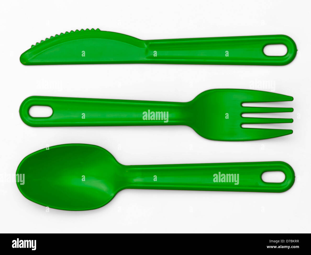Plastic Cutlery 02 - Green Stock Photo