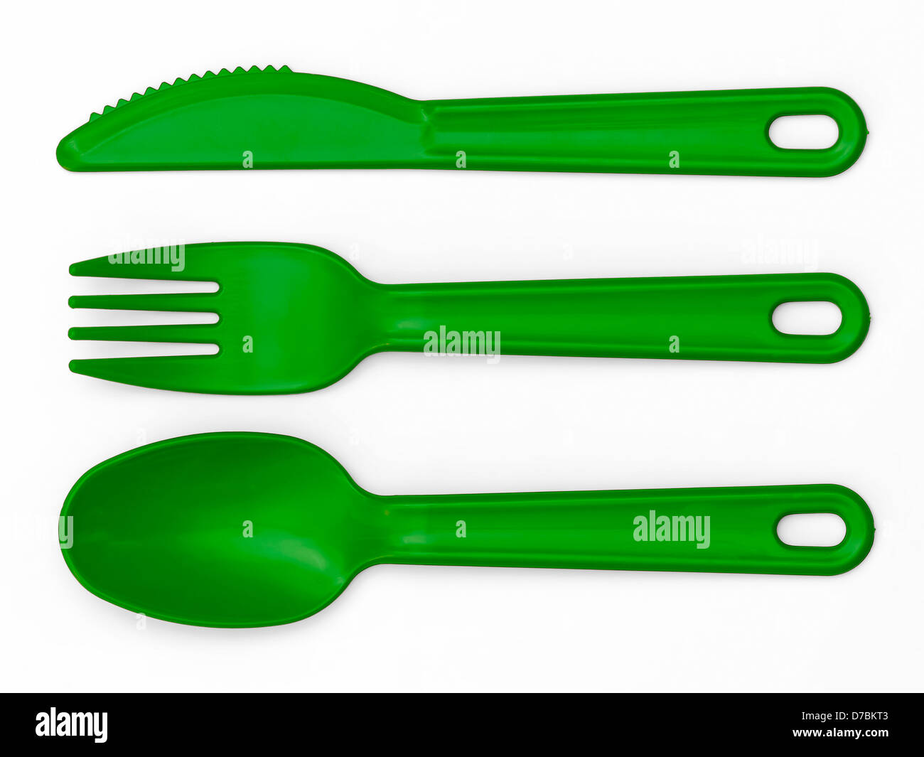 Plastic Cutlery 01 - Green Stock Photo