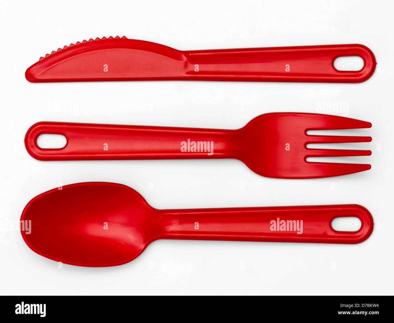 Plastic Cutlery 02 - Red Stock Photo