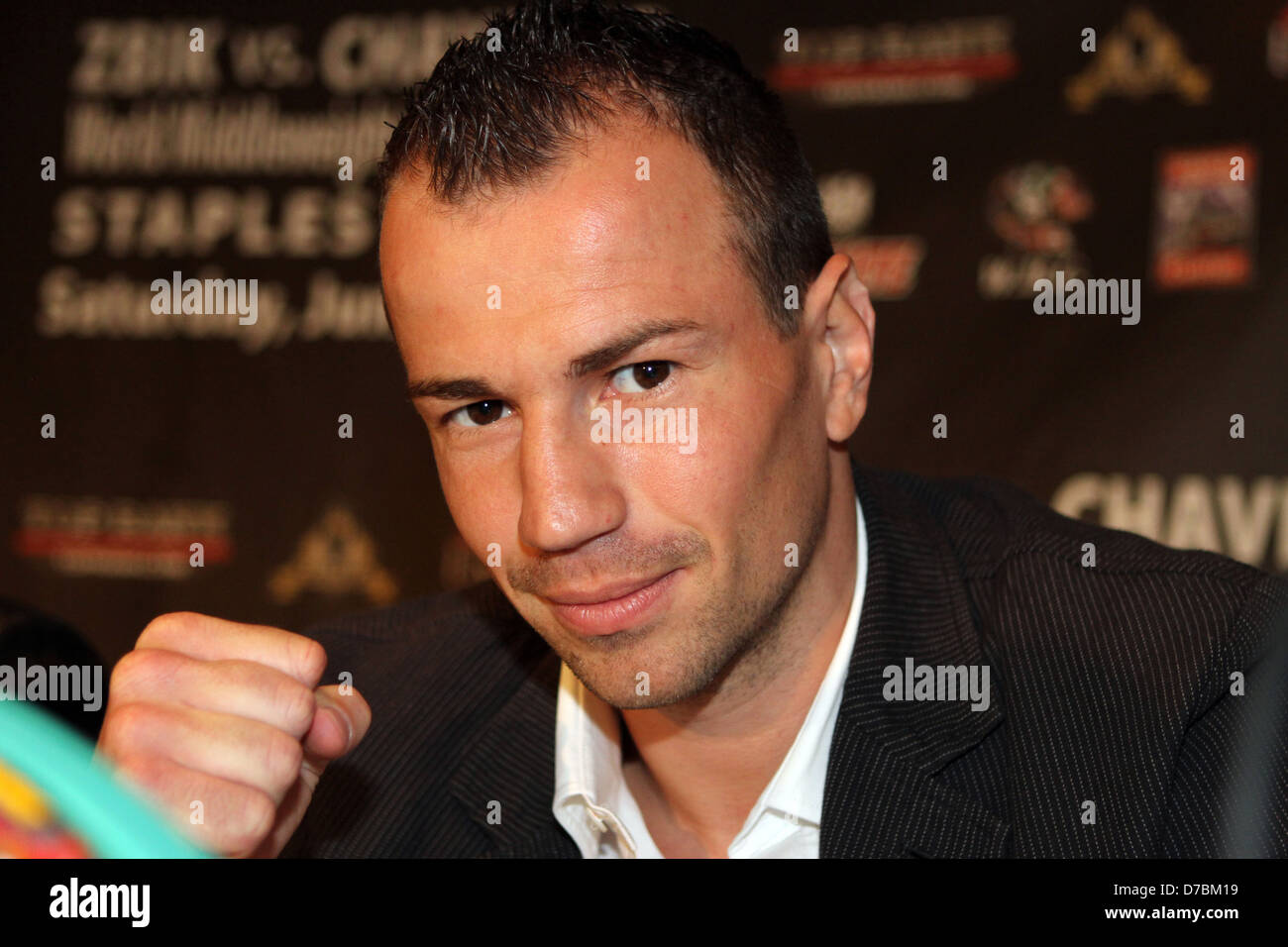 WBC Champion Sebastian Zbik Final press conference for the World Middleweight Championship at the Wilshire Grand Hotel Los Stock Photo
