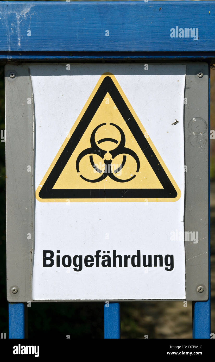 Biological danger warning sign Germany. Stock Photo