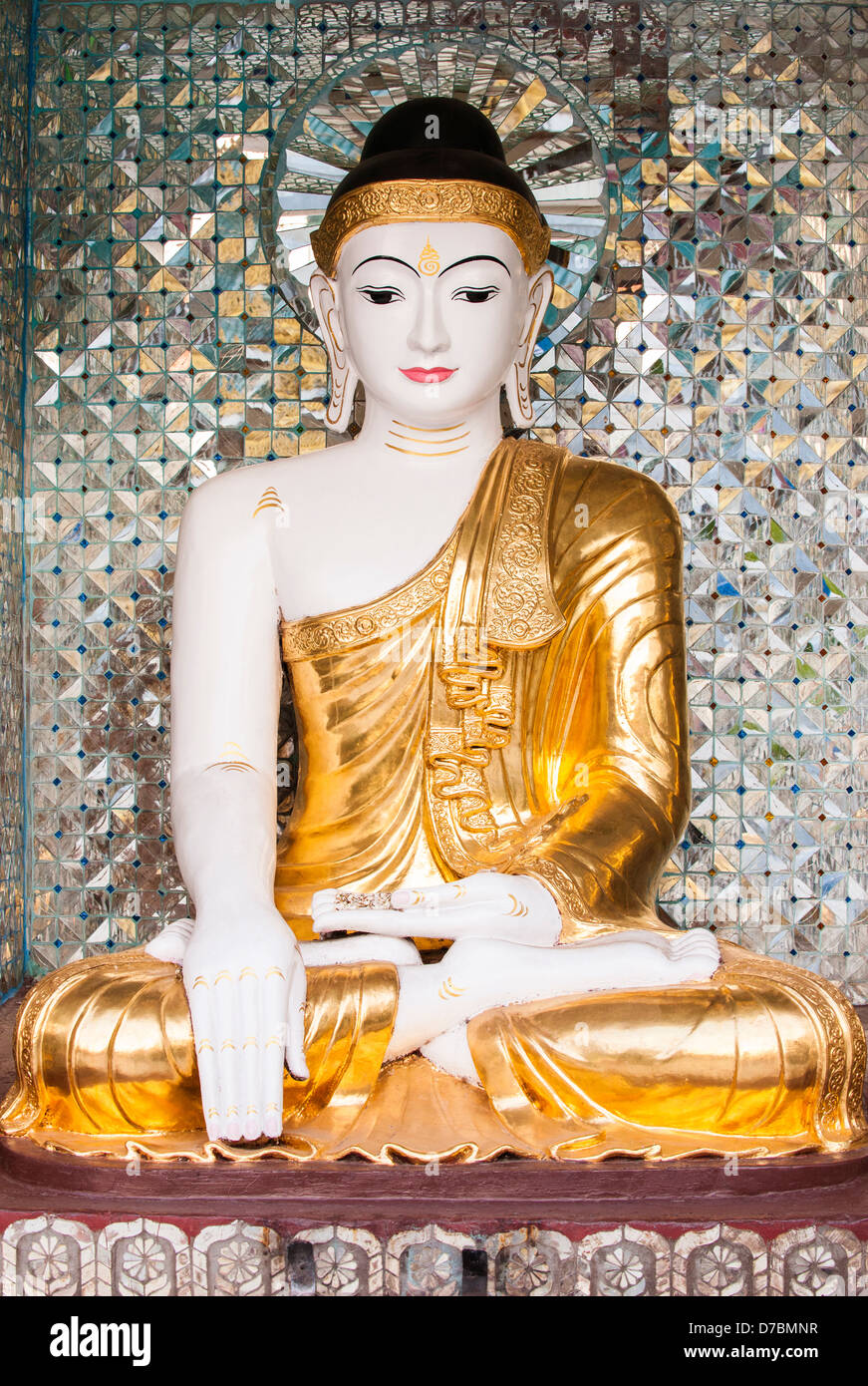 Buddha statue, Shwedagon Pagoda, Yangon, Burma (Myanmar) Stock Photo
