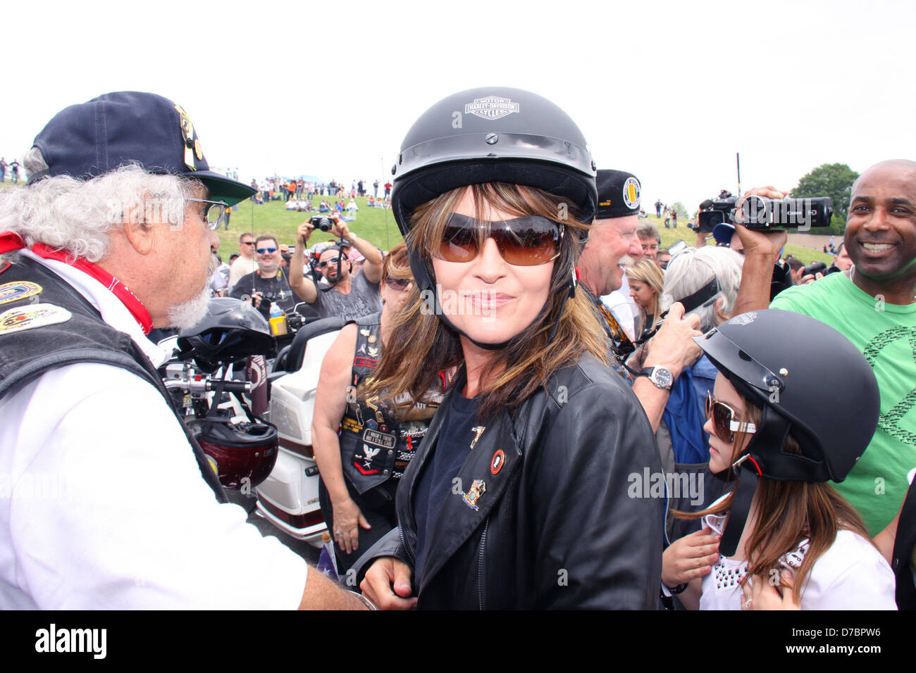 Sarah Palin, Piper Palin and their family participate the annual Rolling Thunder rally for POW/MIA Arlington, Virginia - Stock Photo