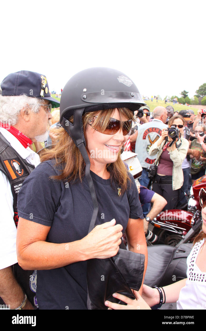 Sarah Palin and her family participate the annual Rolling Thunder rally for POW/MIA Arlington, Virginia - 29.05.11 Stock Photo