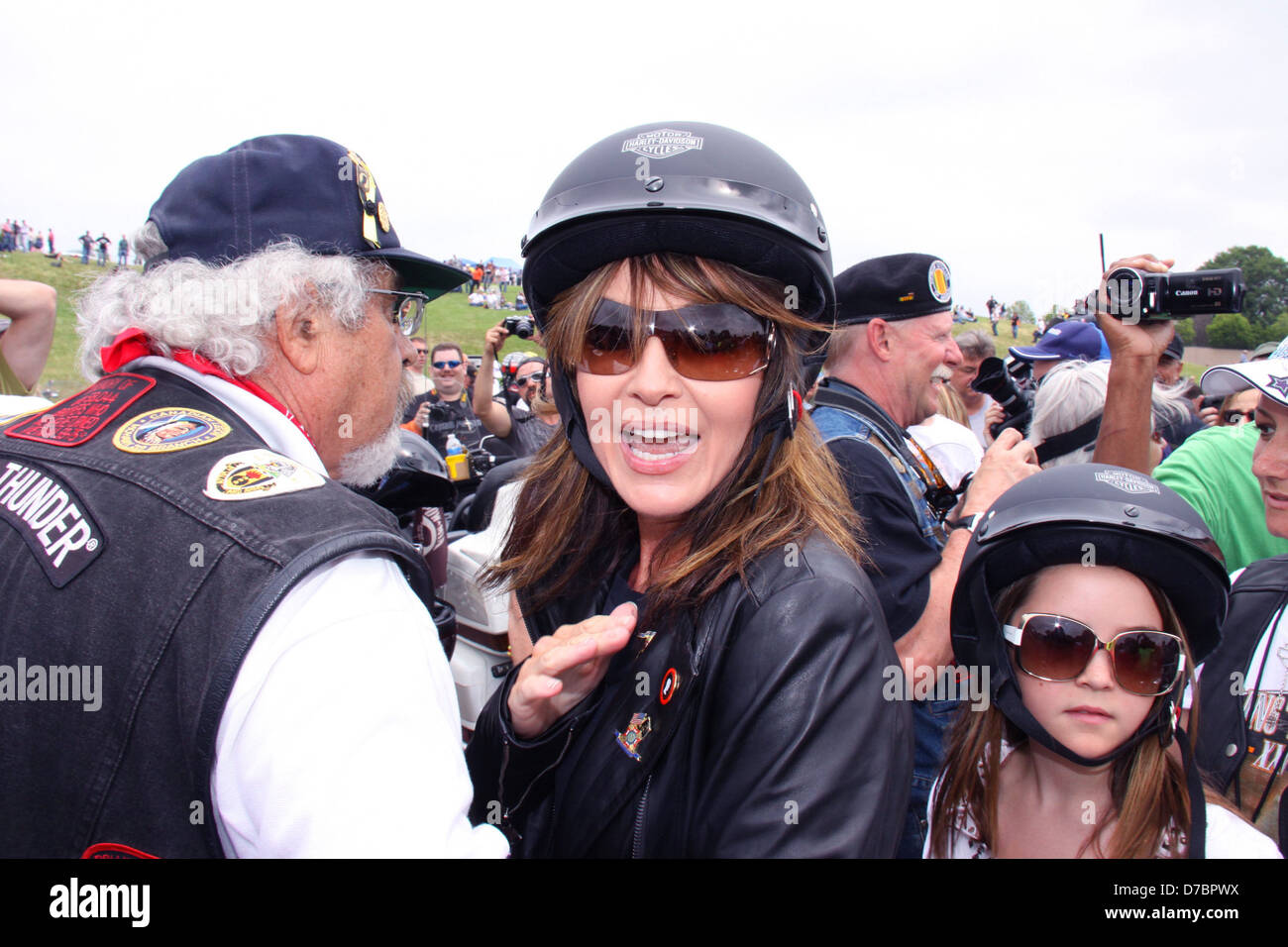 Sarah Palin, Piper Palin and their family participate the annual Rolling Thunder rally for POW/MIA Arlington, Virginia - Stock Photo