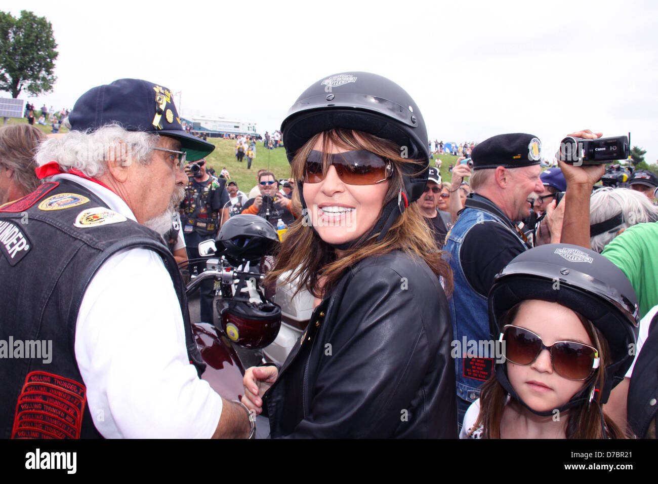 Sarah Palin, Piper Palin and their family participate the annual Rolling Thunder rally for POW/MIA Arlington, Virginia - Stock Photo