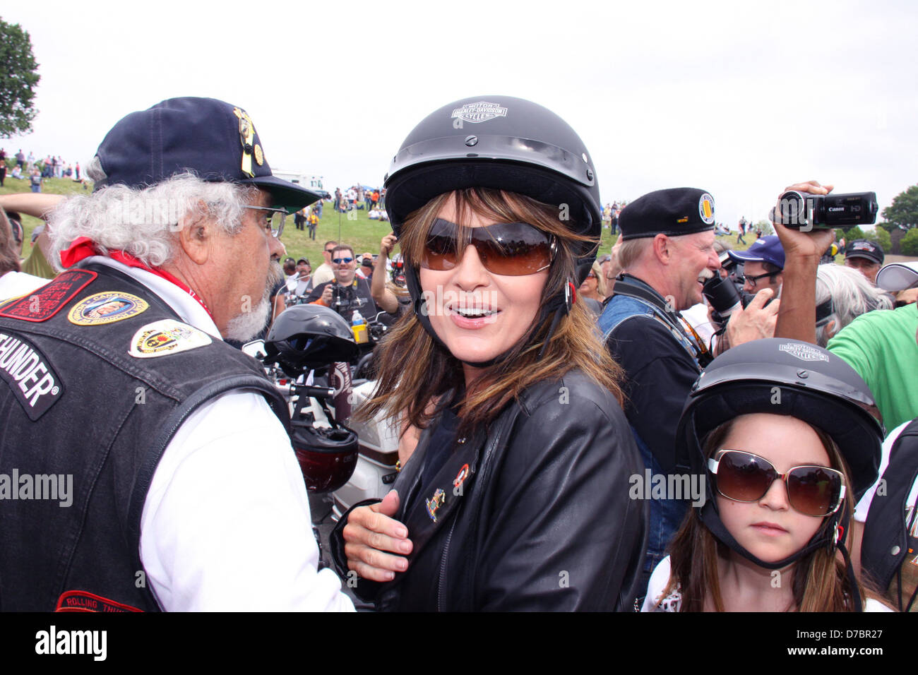 Sarah Palin, Piper Palin and their family participate the annual Rolling Thunder rally for POW/MIA Arlington, Virginia - Stock Photo