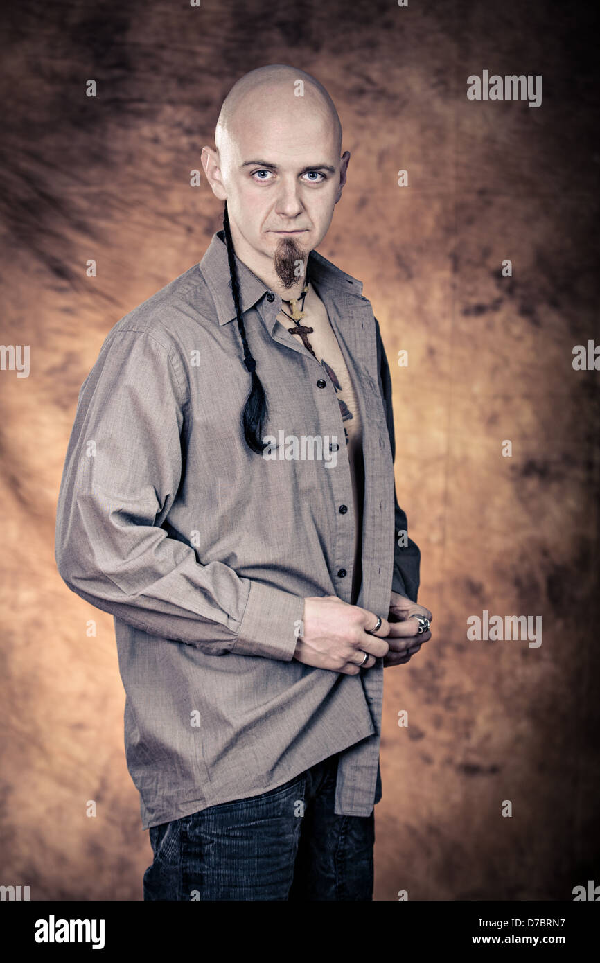 studio portrait of a young man Stock Photo