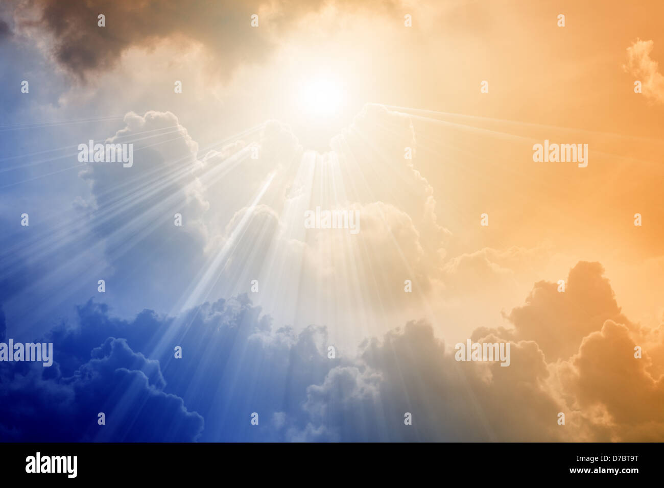 Beautiful dramatic sky bright light from above Stock Photo Alamy