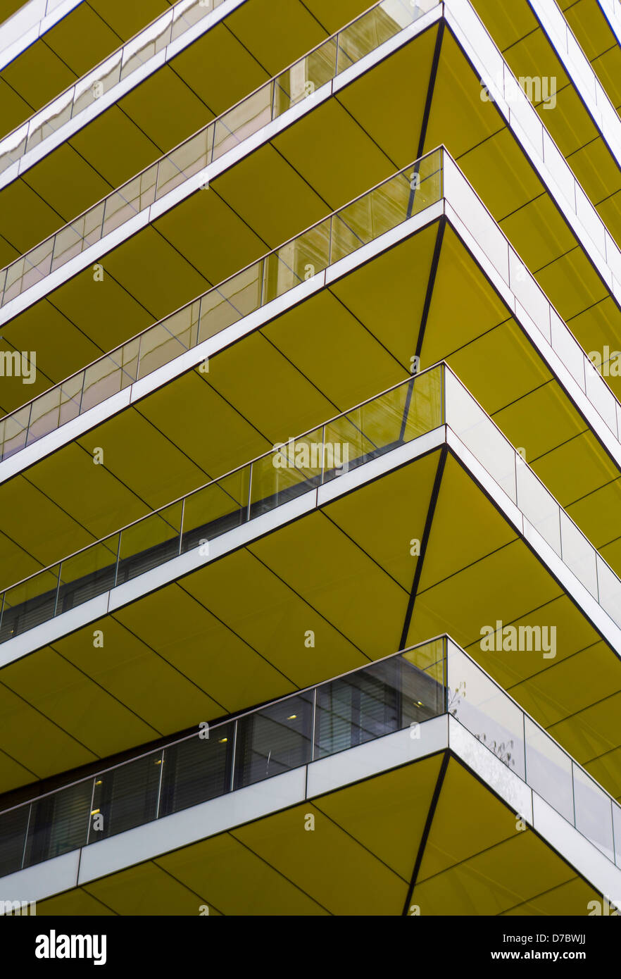 An abstract view of balconies on a modern London building Stock Photo ...