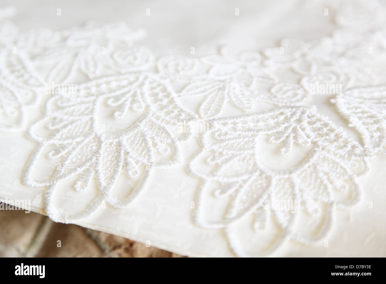 Embroidered lace doily Stock Photo