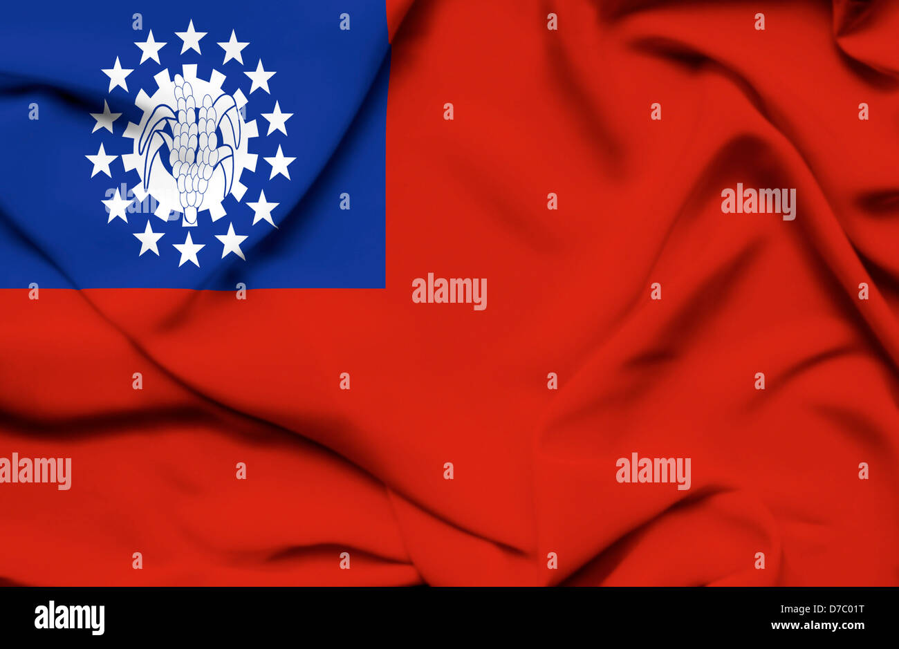 Myanmar waving flag Stock Photo - Alamy