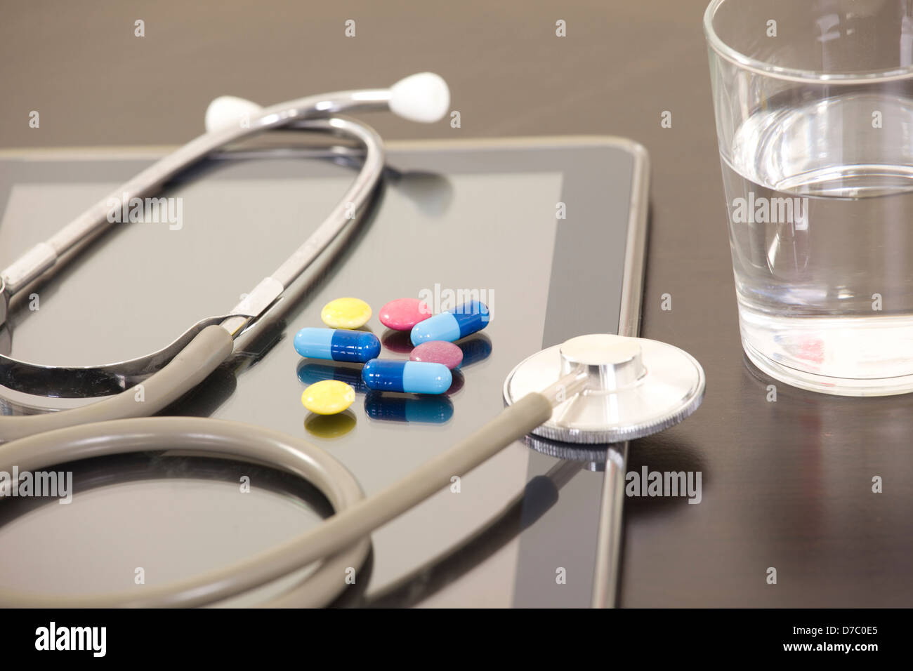 Doctor workplace with digital tablet and stethoscope Stock Photo - Alamy