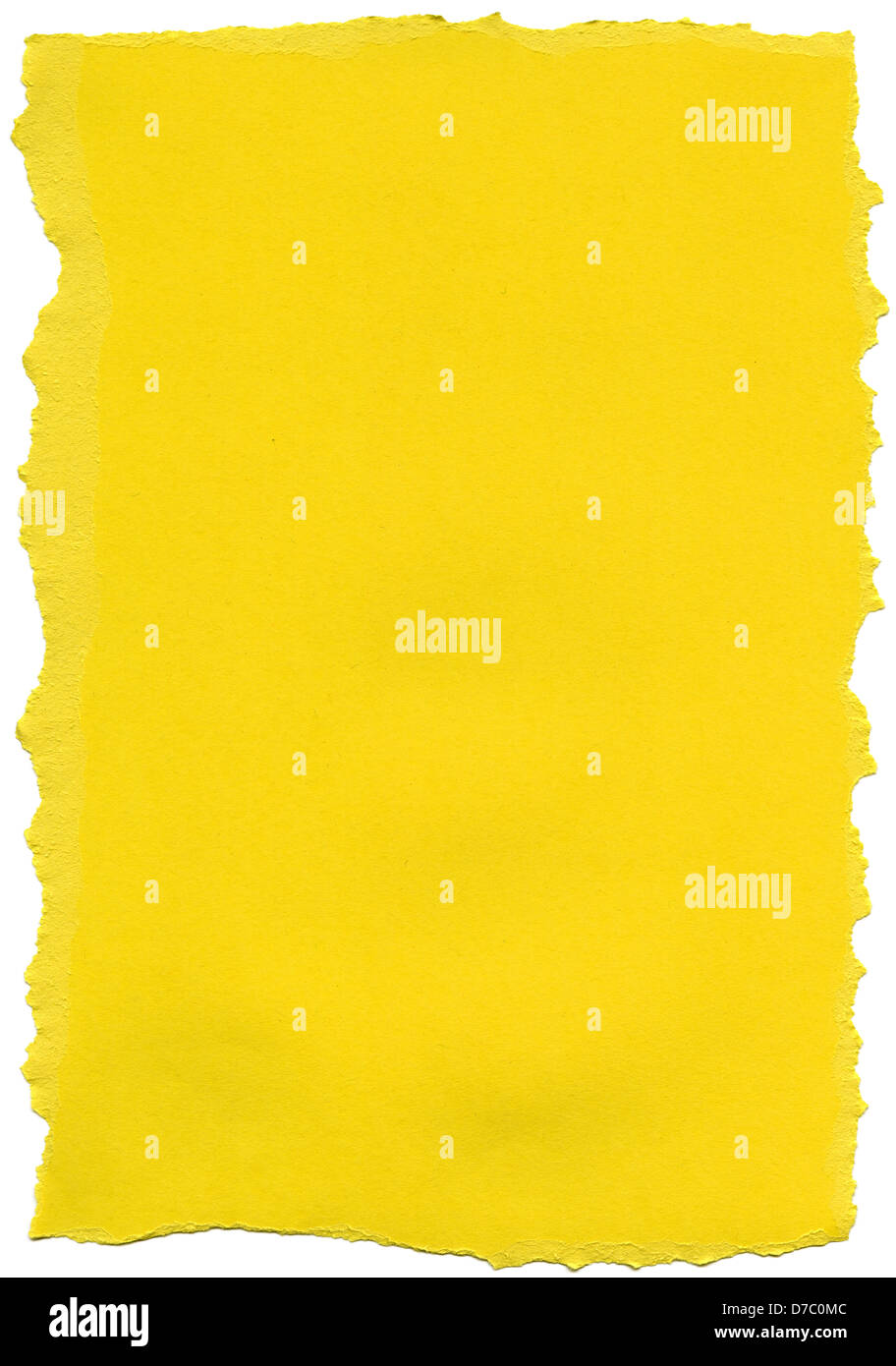 Texture of yellow fiber paper with torn edges. Scanned at 800dpi using a professional Epson V700 scanner. Stock Photo