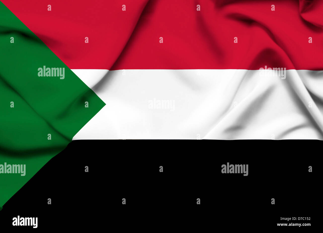 Sudan waving flag Stock Photo - Alamy