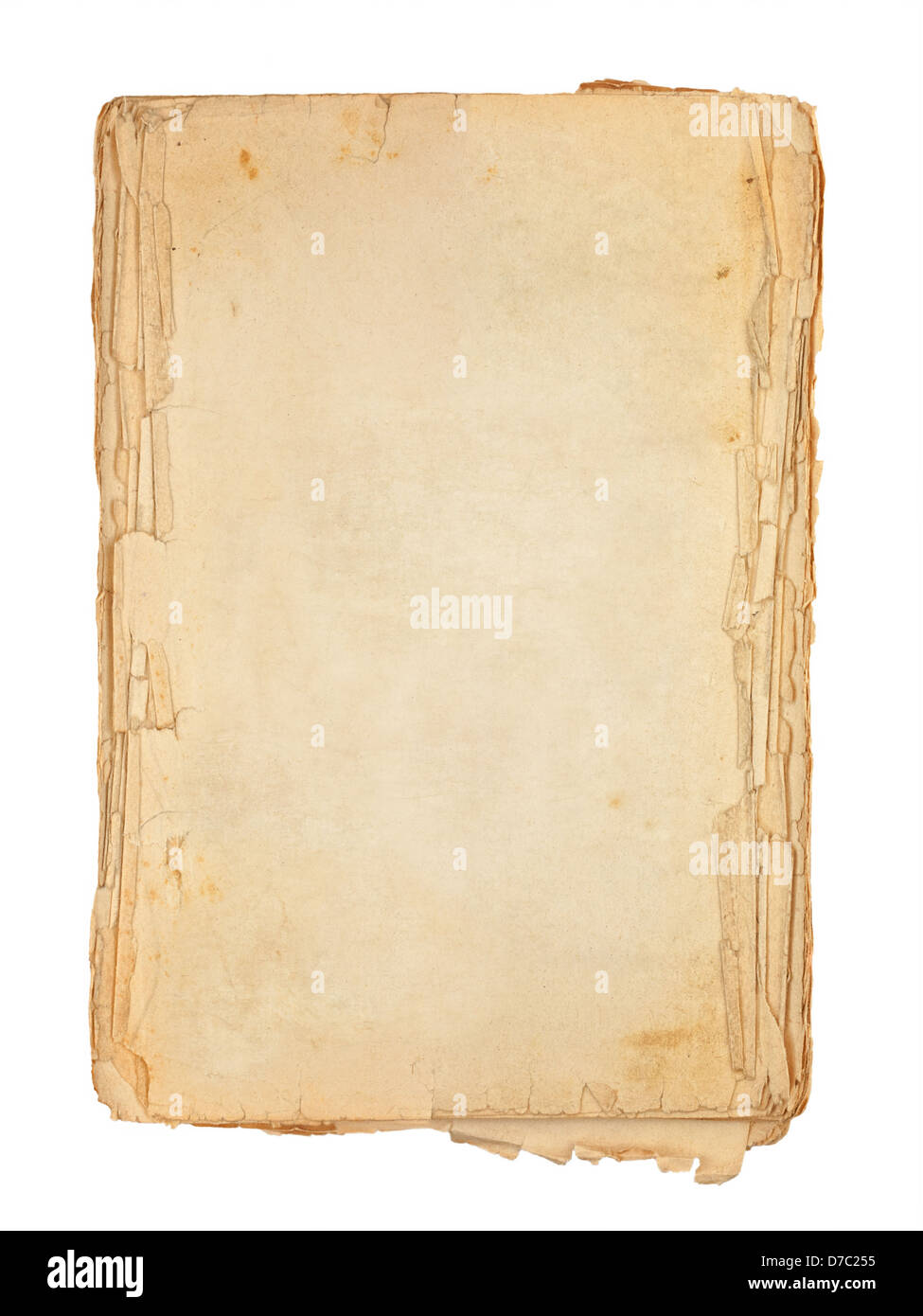 Old book pages with broken edges isolated on white Stock Photo Alamy