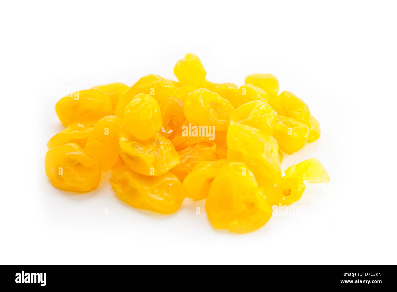 On a photo dried fruit lemon. Isolated on white background Stock Photo