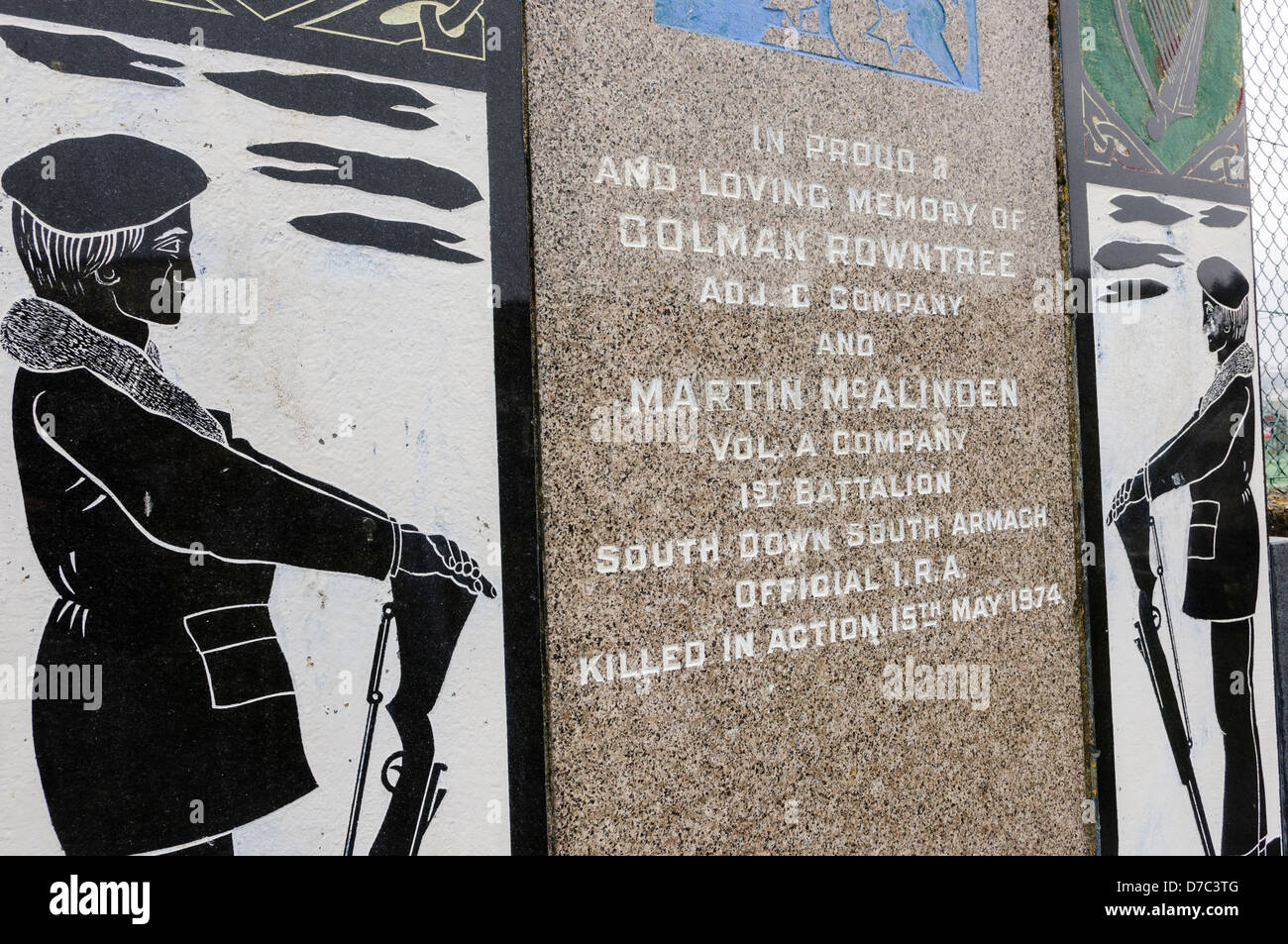 Memorial to IRA volunteers Colman Rowntree and Martin McAlinden in St ...