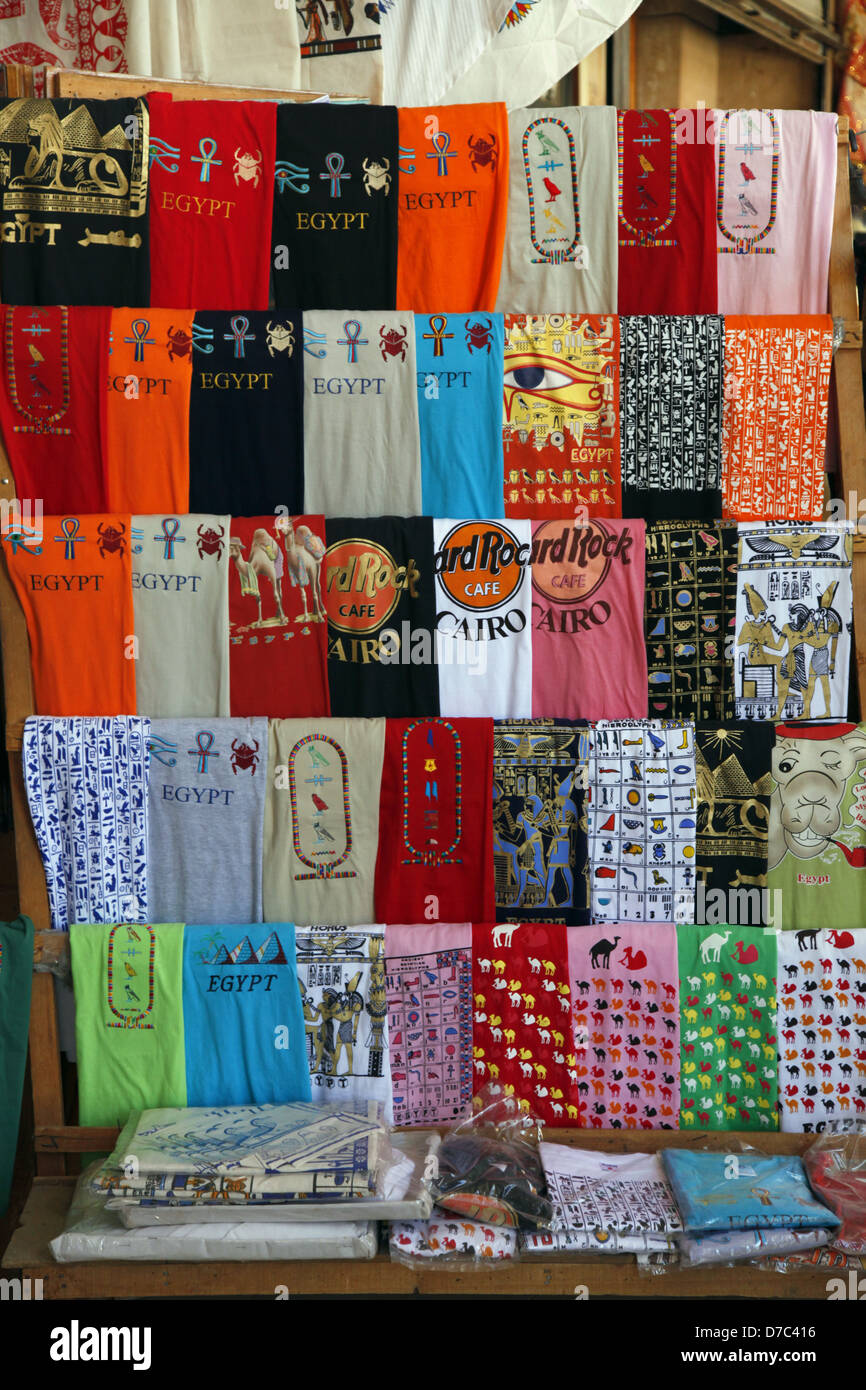 COLOURFUL T-SHIRTS FOR SALE ASWAN EGYPT 10 January 2013 Stock Photo