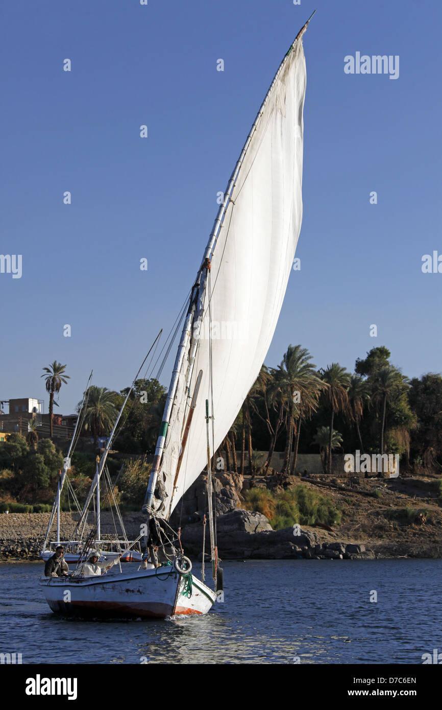 EGYPTIAN FELUCCA RIVER NILE ASWAN EGYPT 10 January 2013 Stock Photo - Alamy