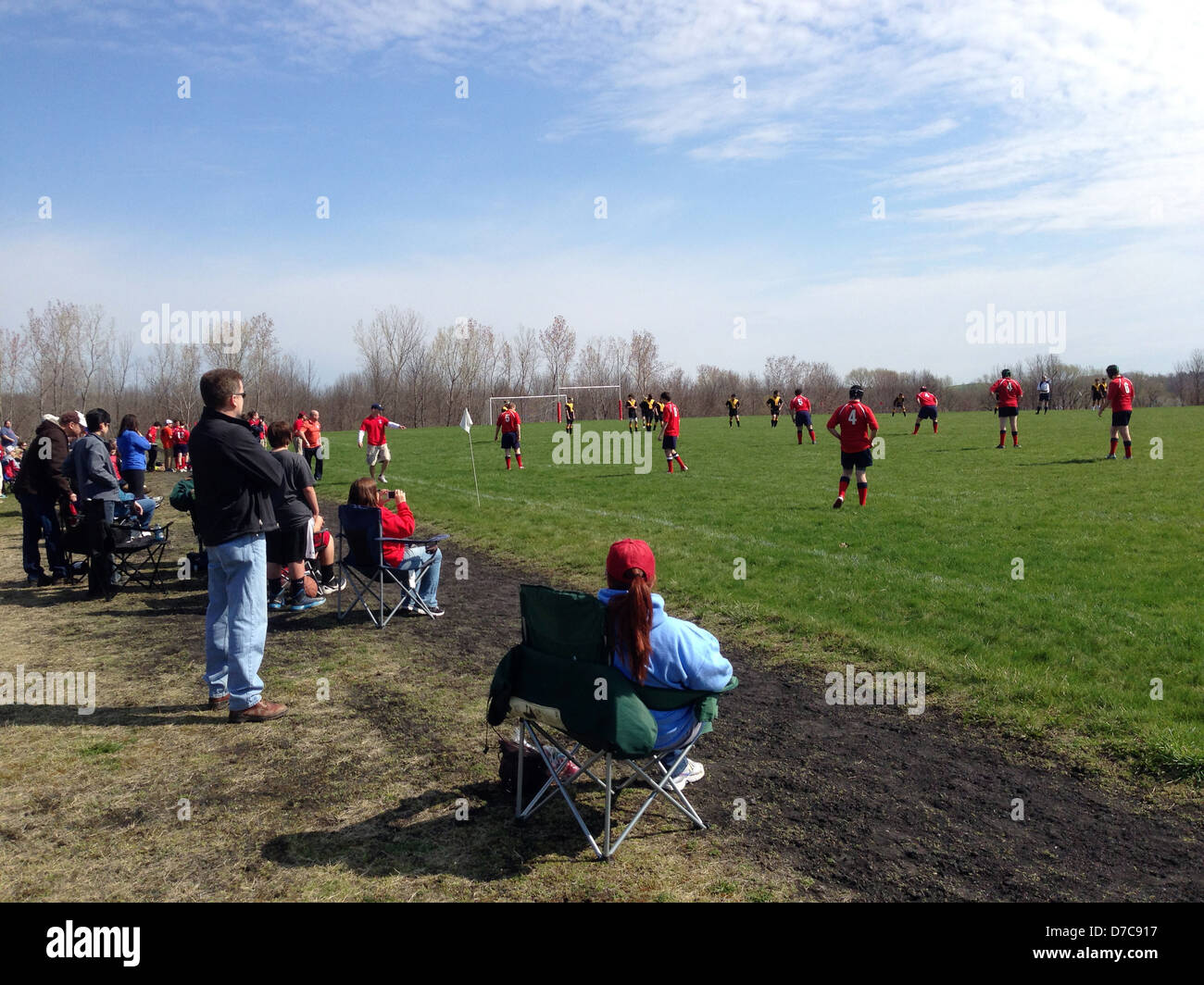 Amateur rugby players. Stock Photo