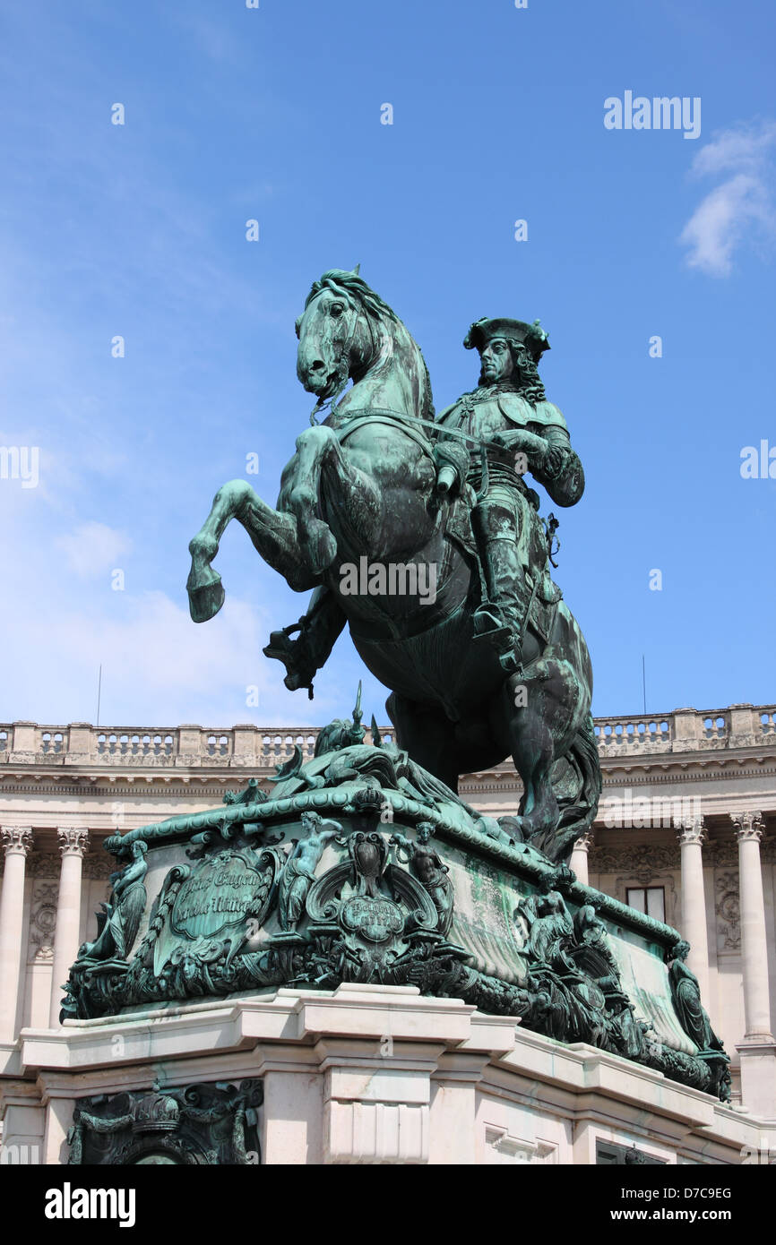 Statue of Prince Eugene in front of Hofburg Palace. Vienna, Austria Stock Photo