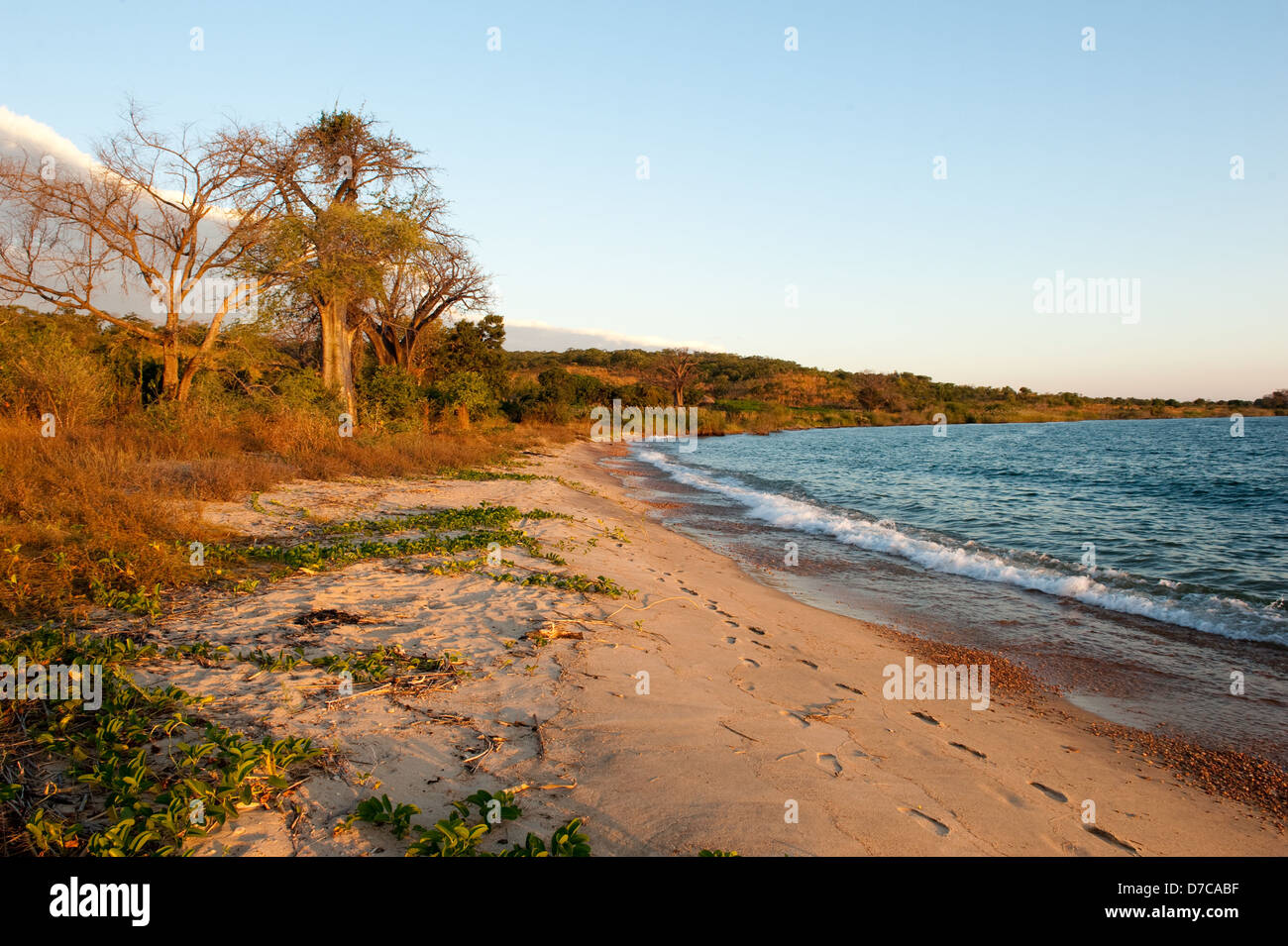 beach, lake Niassa, Mozambique Stock Photo