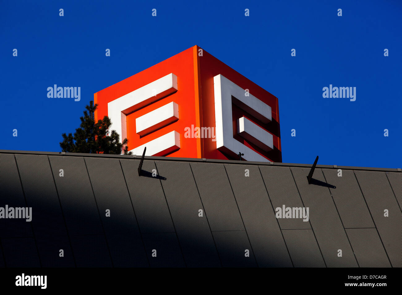 CEZ sign CEZ logo brand on building Czech Republic Stock Photo