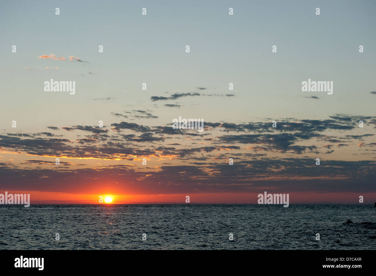 sunset over lake Niassa, Mozambique Stock Photo