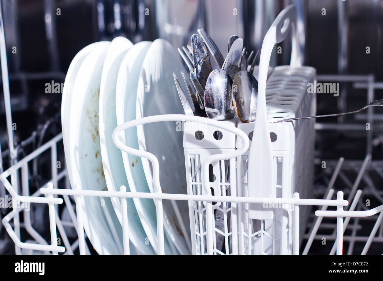 Dirty dishes in the dishwasher Stock Photo Alamy