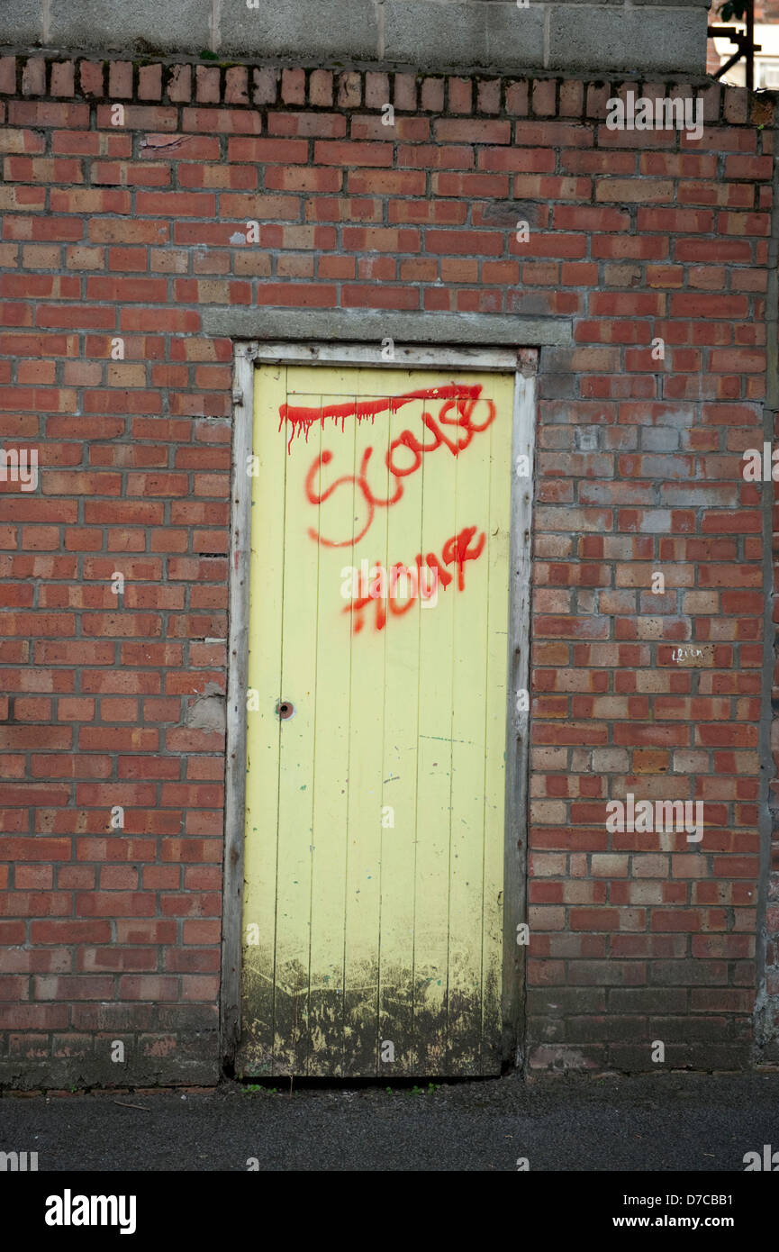 Scouse House Liverpool Merseyside Graffiti Urban Decay Stock Photo