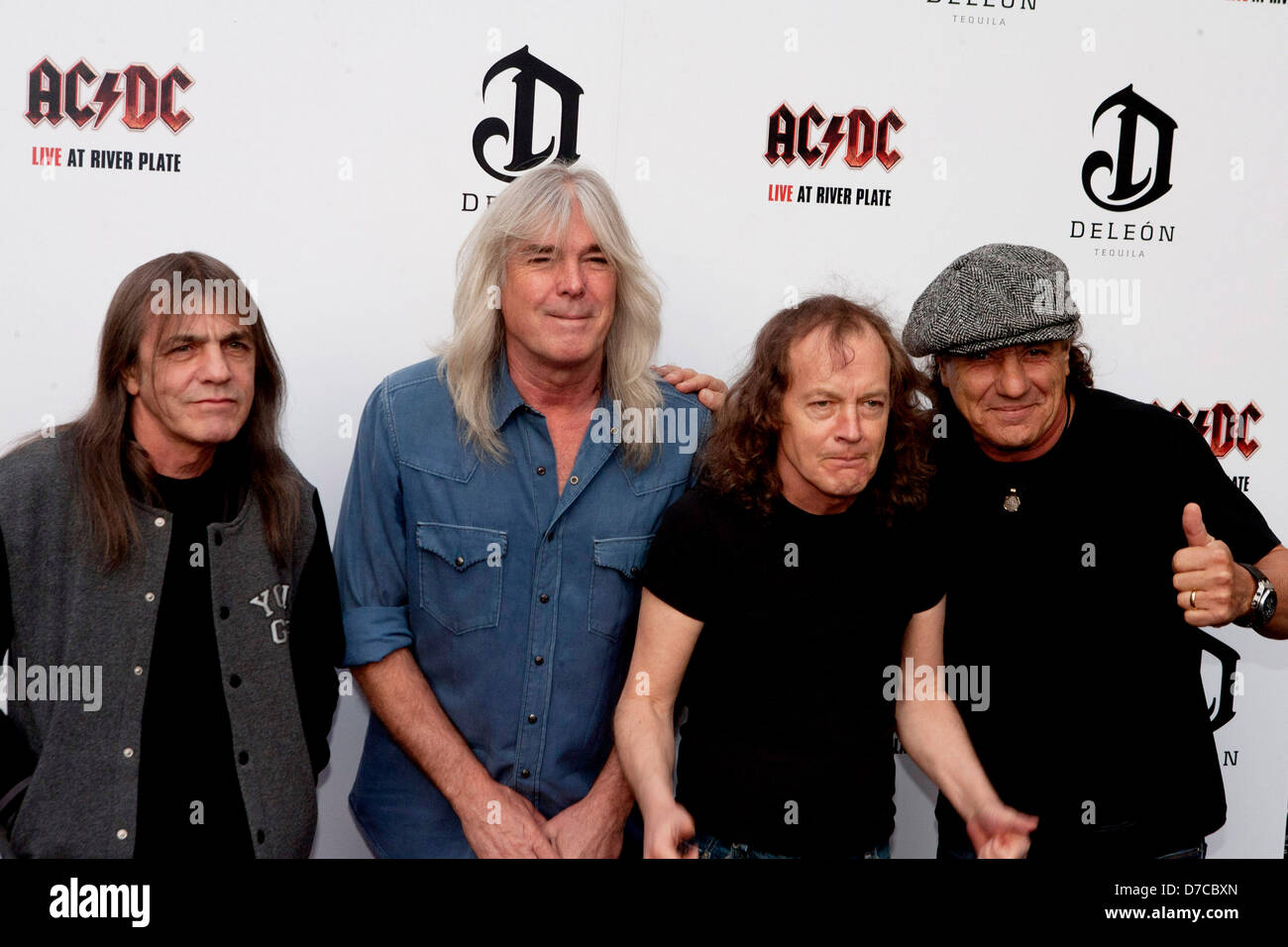 Malcolm Young, Cliff Williams, Angus Young and Brian Johnson of AC/DC Premiere of 'AC/DC Live at River Plate' at Photo Alamy