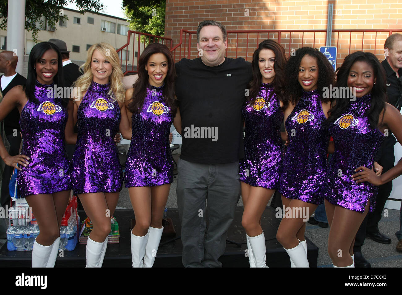 Jeff Garlin and the Laker Girls Chamber Of Commerce 17th Annual Police And Fire BBQ held at the Hollywood LAPD and Fire Stock Photo