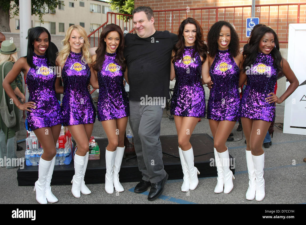 Jeff Garlin and the Laker Girls Chamber Of Commerce 17th Annual Police And Fire BBQ held at the Hollywood LAPD and Fire Stock Photo