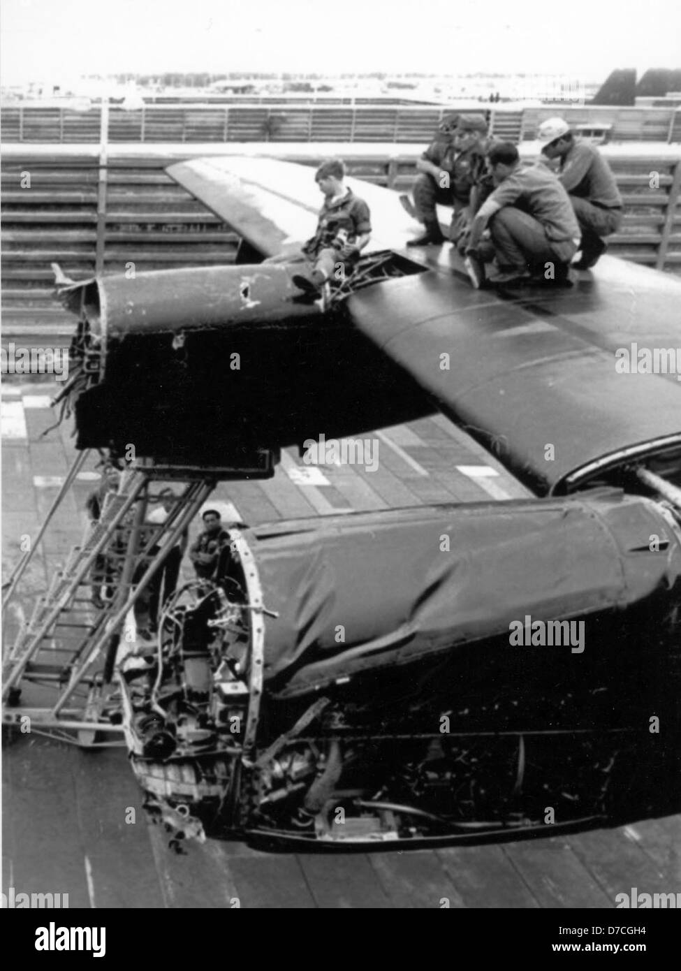 Lockheed AC130A, Vietnam, repairing flak damage, USAF via Mutza Stock