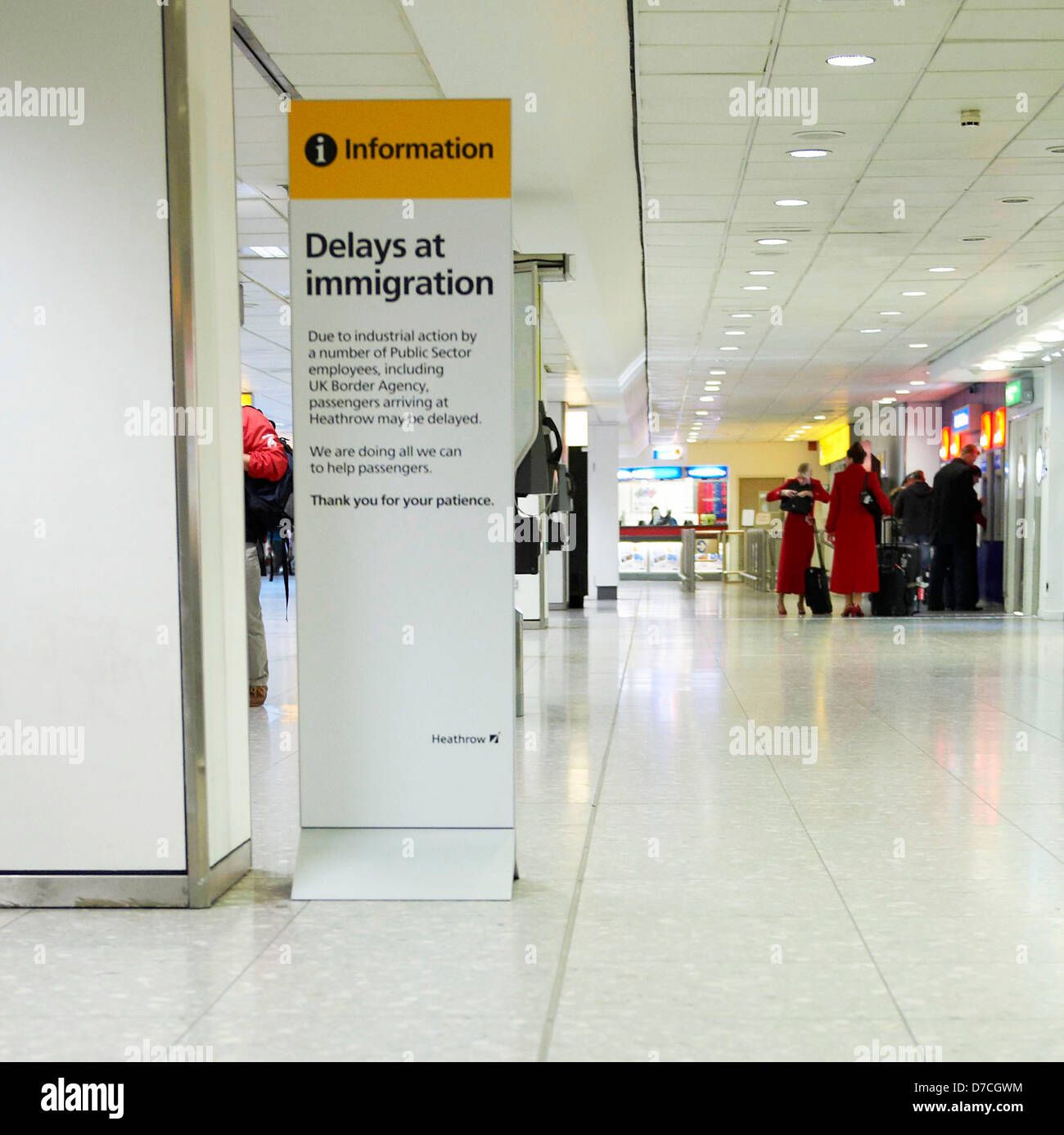 A delay sign inside Heathrow Airport as more than 2 million public ...