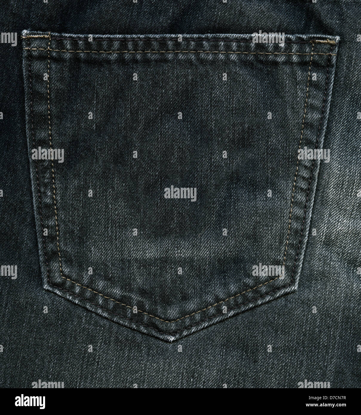 High resolution scan black denim fabric. back pocket pair jeans ...