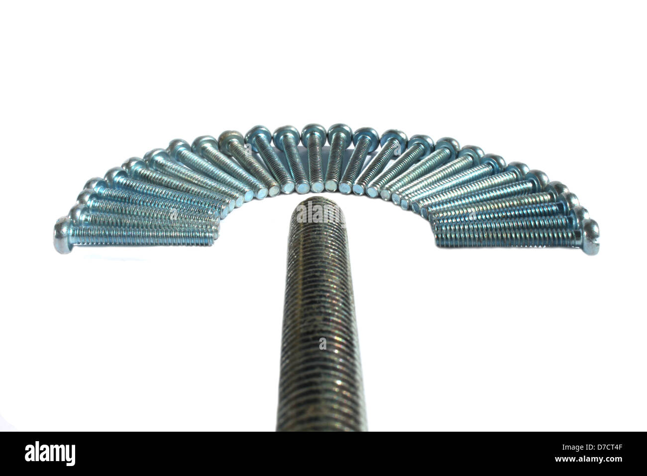 Big and small bolts and screws together to form a fan Stock Photo Alamy