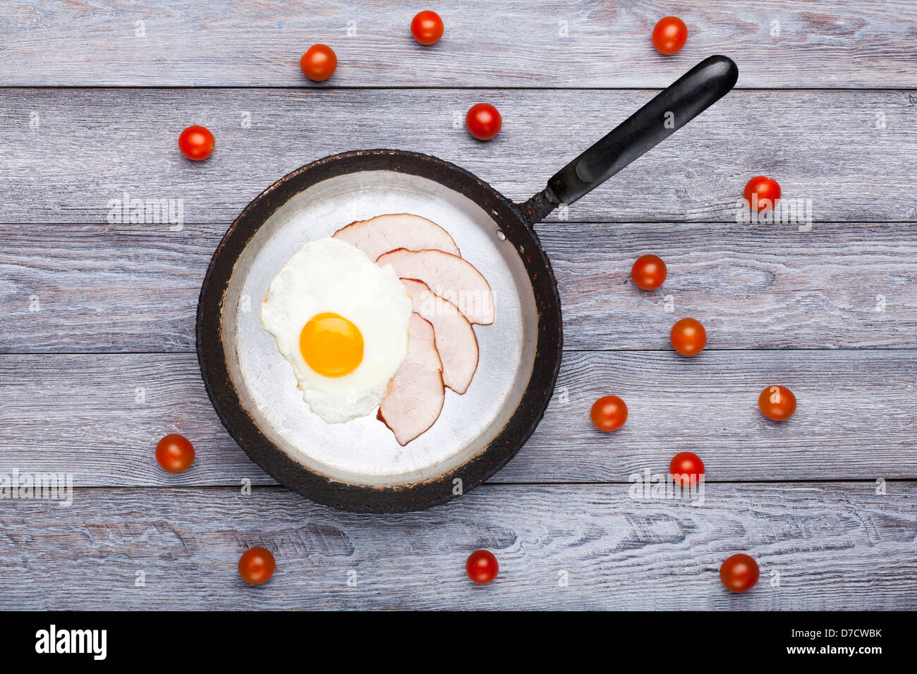Fried egg and ham breakfast Stock Photo Alamy