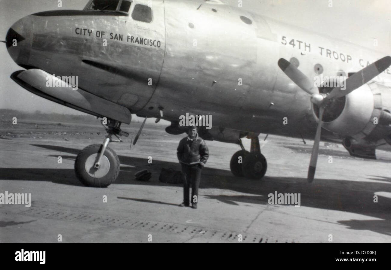 This photograph from Charles Daniels’ album depicts a C-54 Skymaster ...