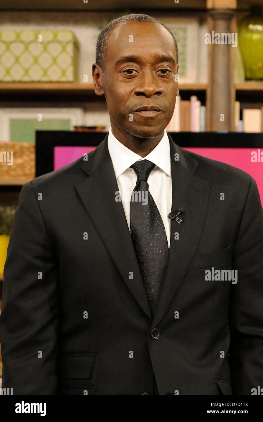 Toronto, Canada. 3rd May 2013. American Actor Don Cheadle visits The Marilyn Denis Show to promote IRON MAN 3. Don plays the character Colonel James Rhodes (Rhodey), the Liaison  between Stark Industries and the U.S. Air Force in the movie.  (EXI/N8N/Alamy Live News) Stock Photo