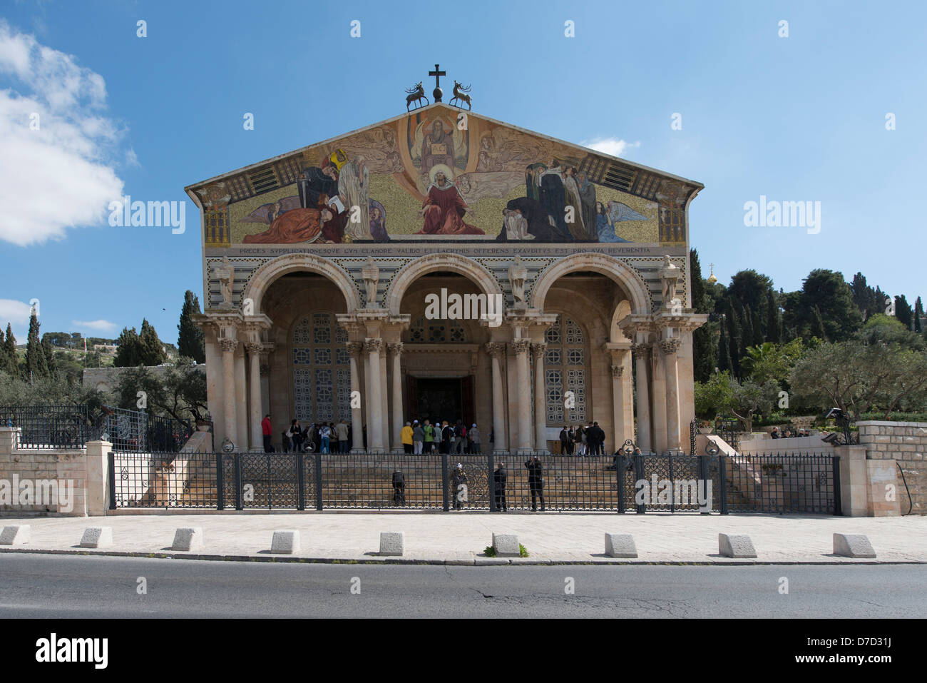 The exterior of the Church of All Nations built on the site of the Garden of Gethsemane in Jerusalem, Israel Stock Photo