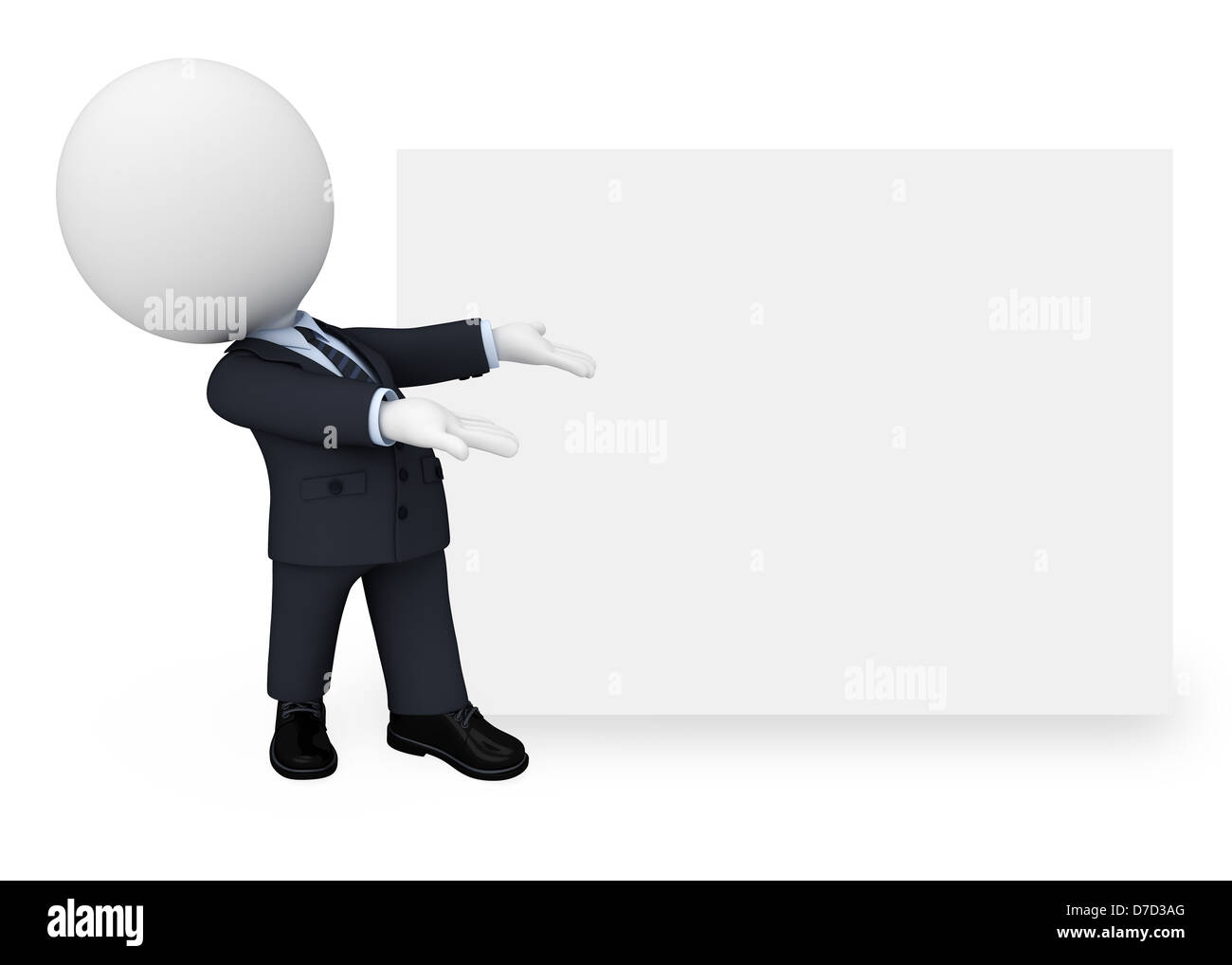 3d white character as business man Stock Photo